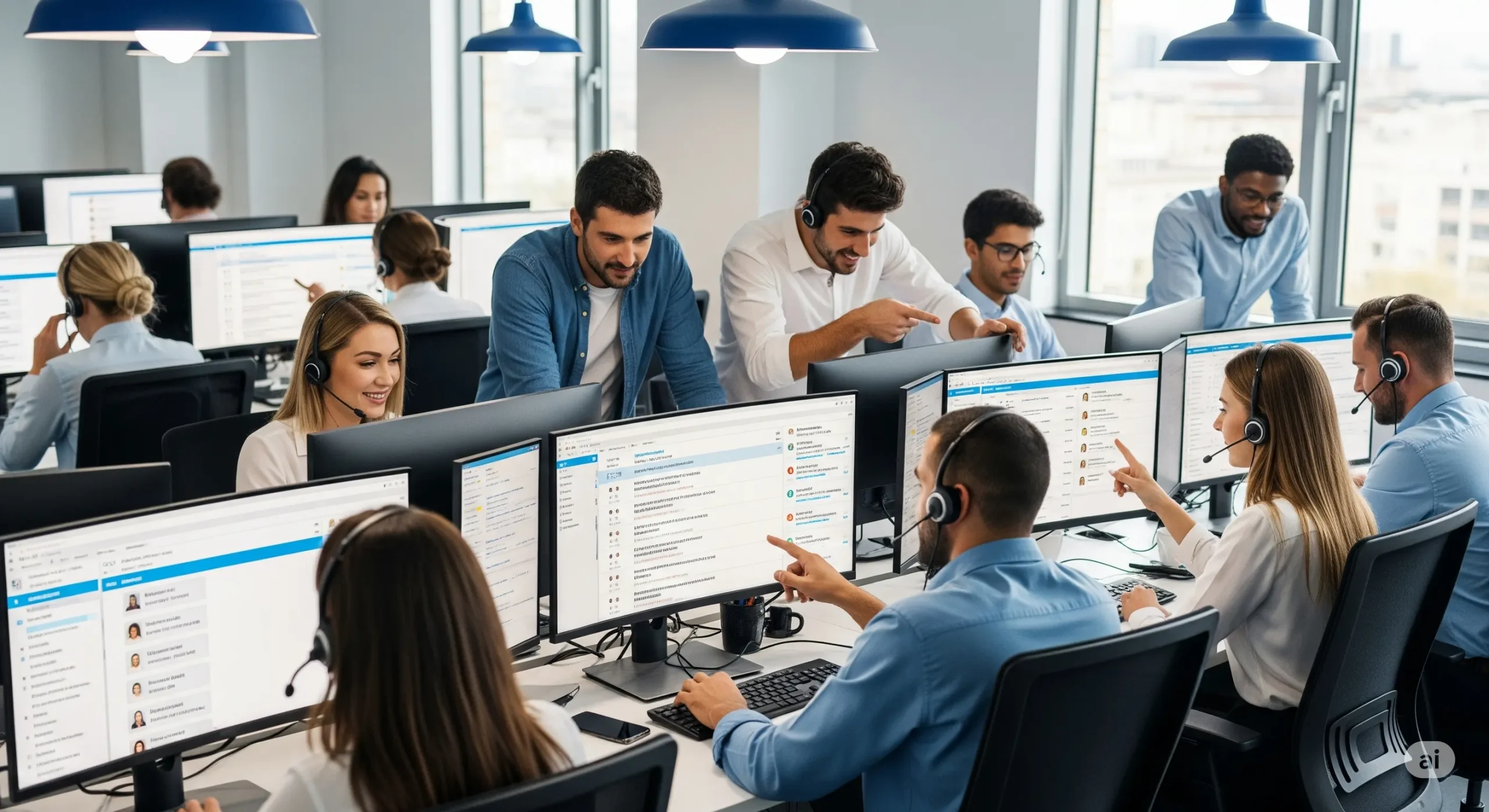 Tim Customer Service yang Sedang Berkolaborasi Tim Customer Service yang Sedang Berkolaborasi