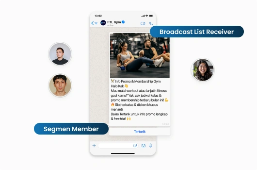 Campaign engagement member gym berdasarkan segmen dan kebiasaan latihan di Barantum