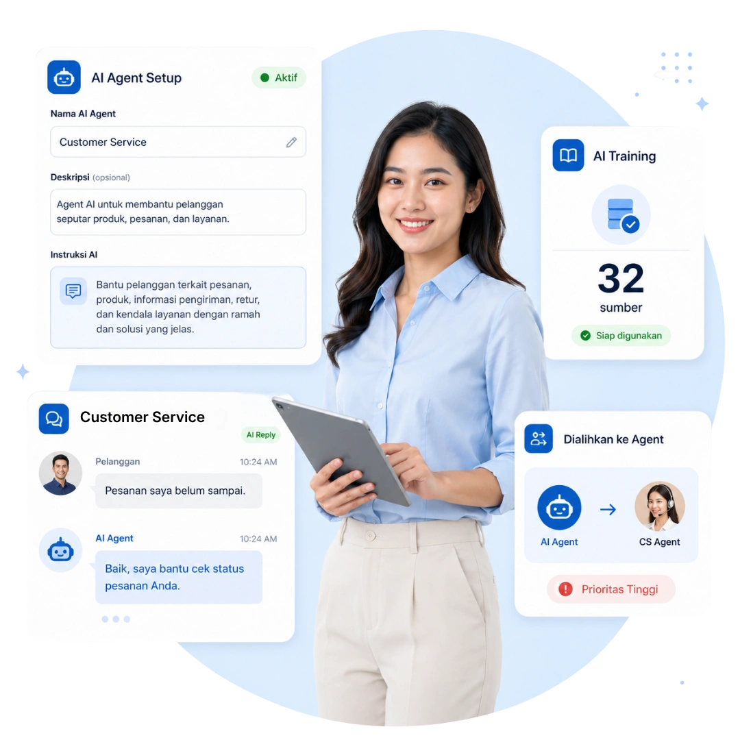 Barantum AI agent customer service screen for automated 24/7 customer support