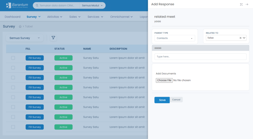 Database pelanggan terpusat untuk tim customer service Barantum