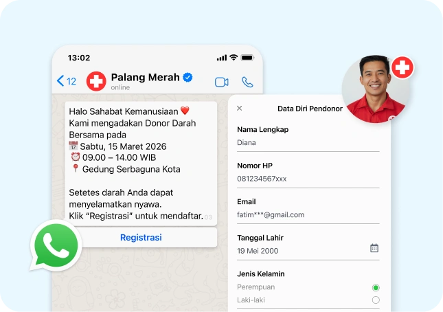 Broadcast Ajakan Donor &<br> Notifikasi Penting