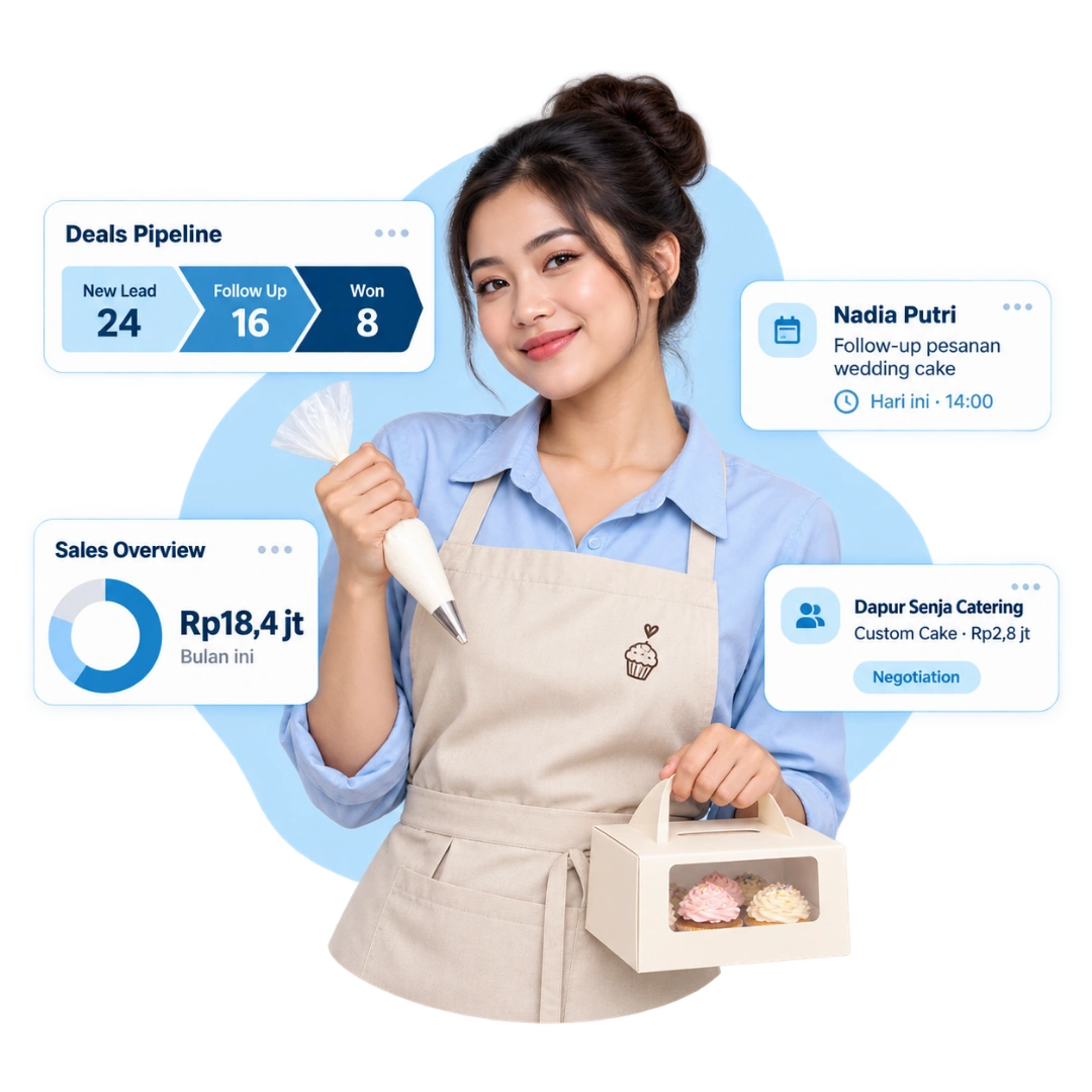 CRM Barantum untuk bisnis kecil dengan pipeline dan automation follow up
