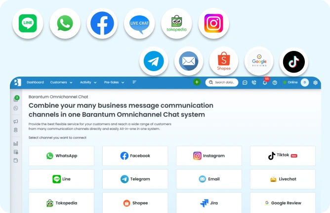 Satu platform cloud CRM Barantum untuk data customer terpusat