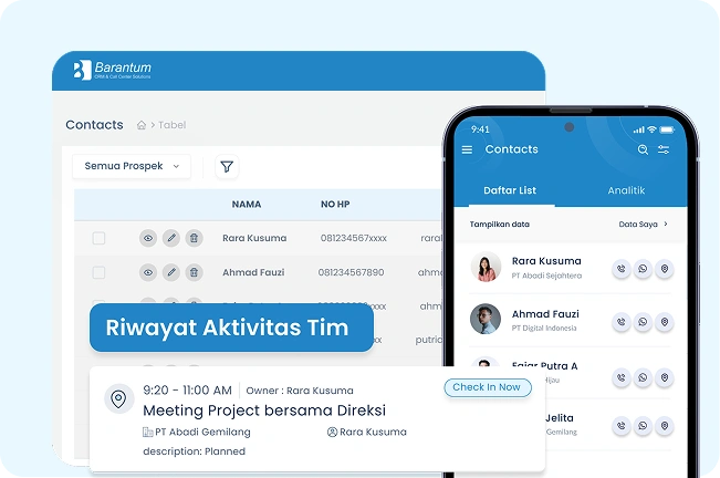Kontrol follow up terstruktur dengan aplikasi CRM terbaik Barantum
