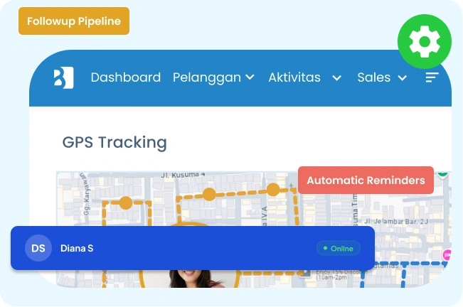 Manajemen target dan pipeline canvassing terintegrasi CRM Barantum