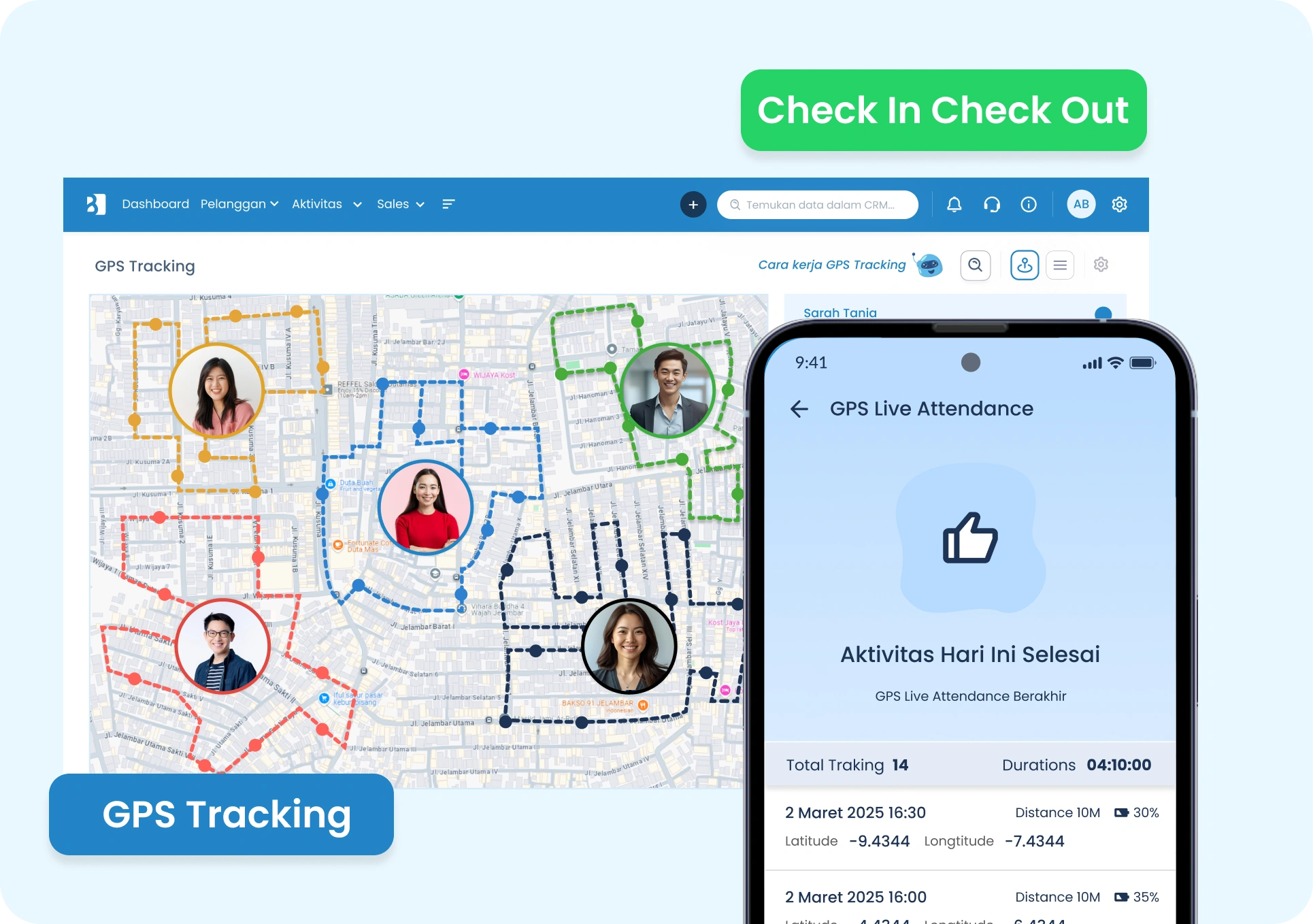 Tracking GPS realtime sales lapangan canvassing Barantum