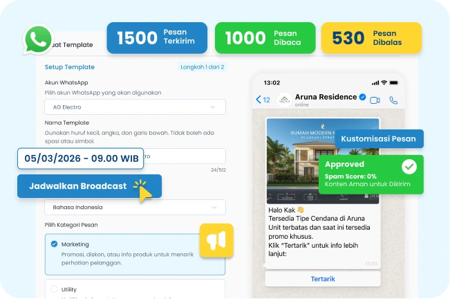 Bulk sender WhatsApp berbasis API resmi Meta Barantum