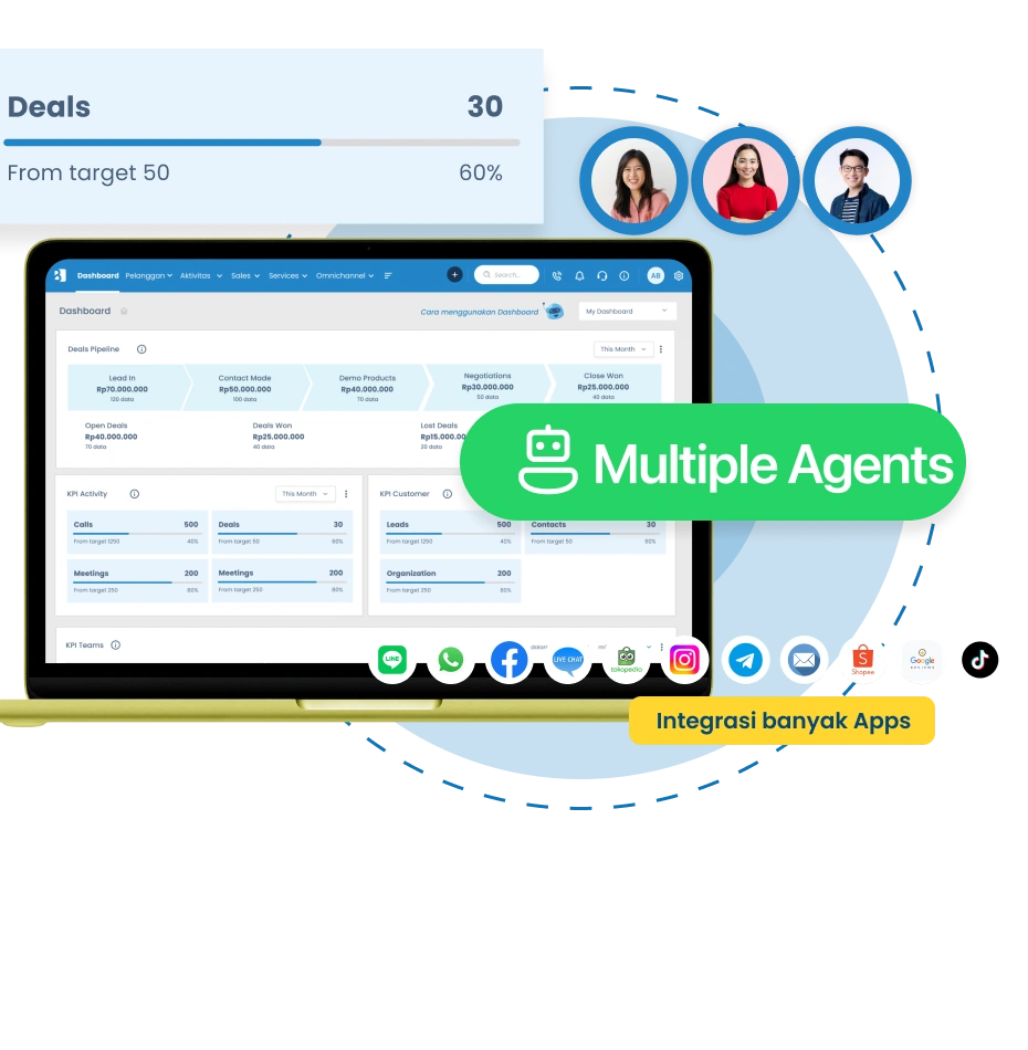 Aplikasi WhatsApp CRM terbaik multi agent dengan distribusi otomatis dan tracking closing Barantum
