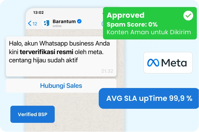 BSP WhatsApp Indonesia resmi Meta terverifikasi dari Barantum
