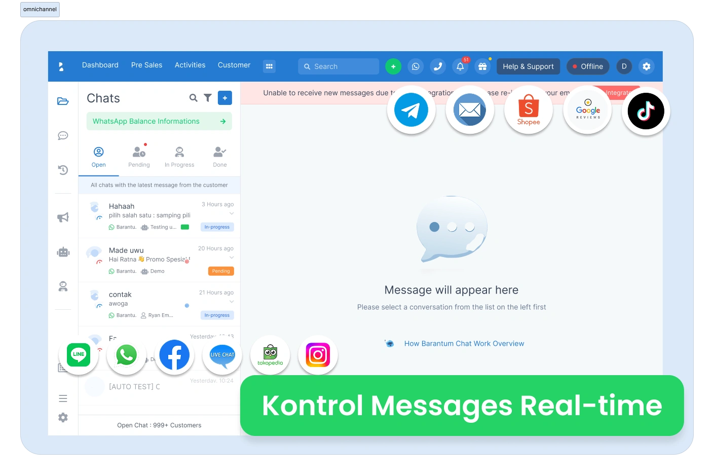 Fitur lengkap platform mitra resmi WhatsApp Barantum