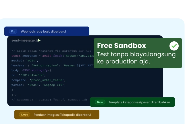 Dokumentasi WhatsApp API lengkap dari penyedia WhatsApp API Barantum