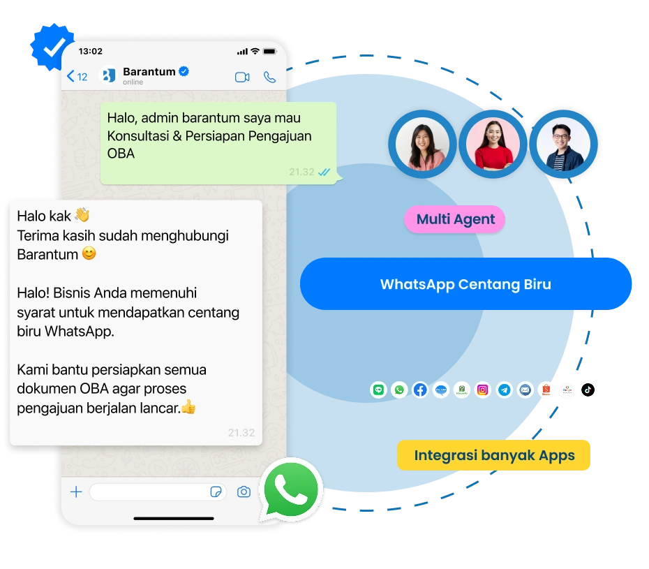 WhatsApp bisnis centang biru dibantu end-to-end oleh Barantum