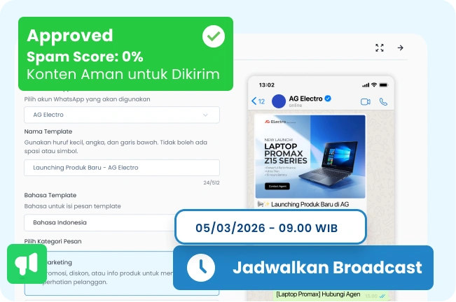 Validasi template WhatsApp broadcast dari risiko spam