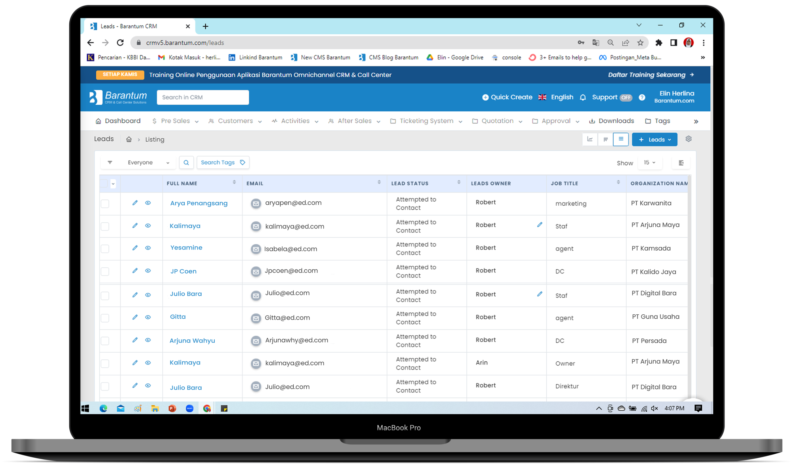 leads crm barantum