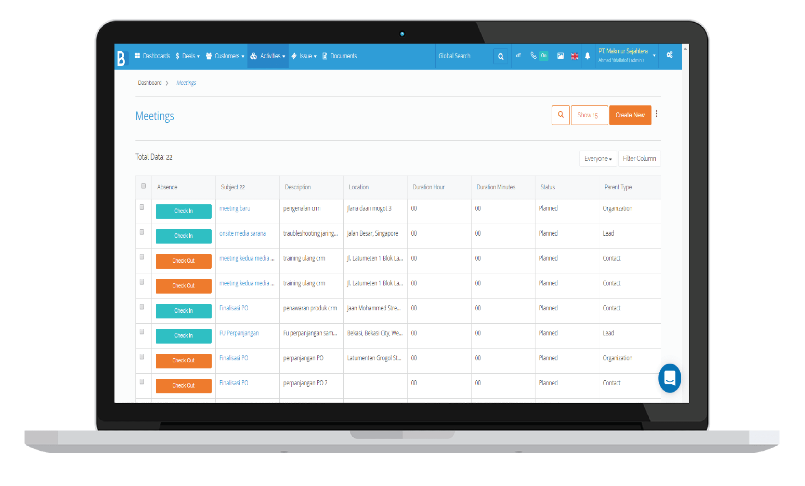 crm software features activity management