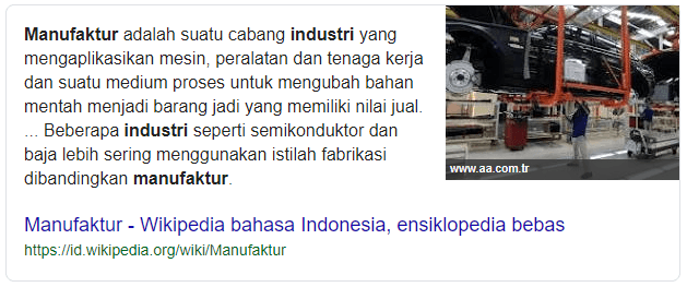 Pengertian Industri Manufaktur