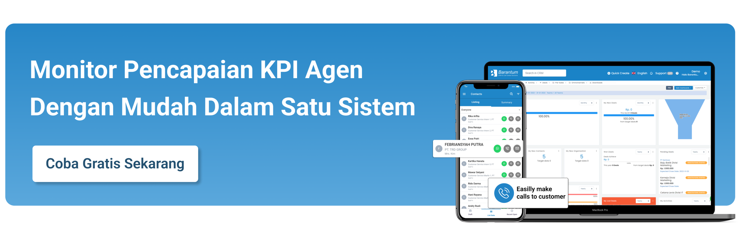 Barantum CRM - Mitra Resmi WhatsApp