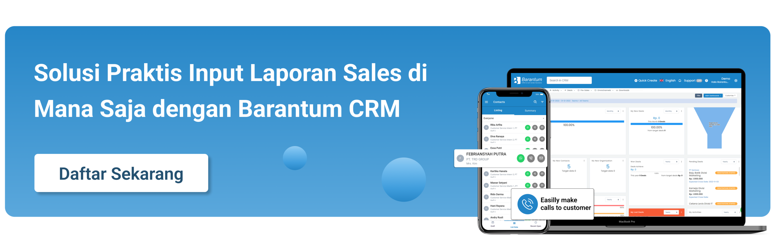 Barantum CRM - Mitra Resmi WhatsApp