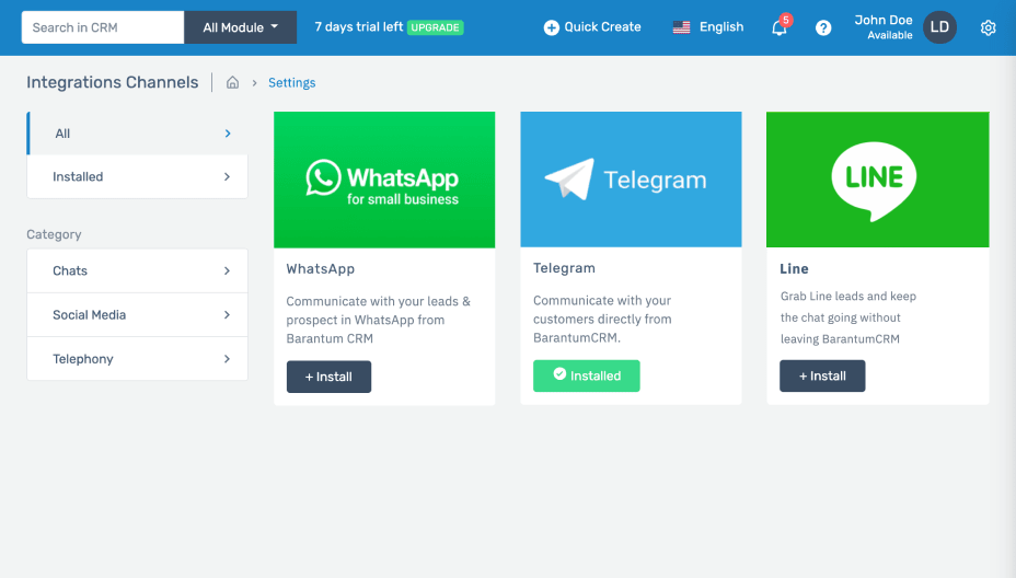 Integrasi WhatsApp CRM Barantum - whatsapp business dan whatsapp api