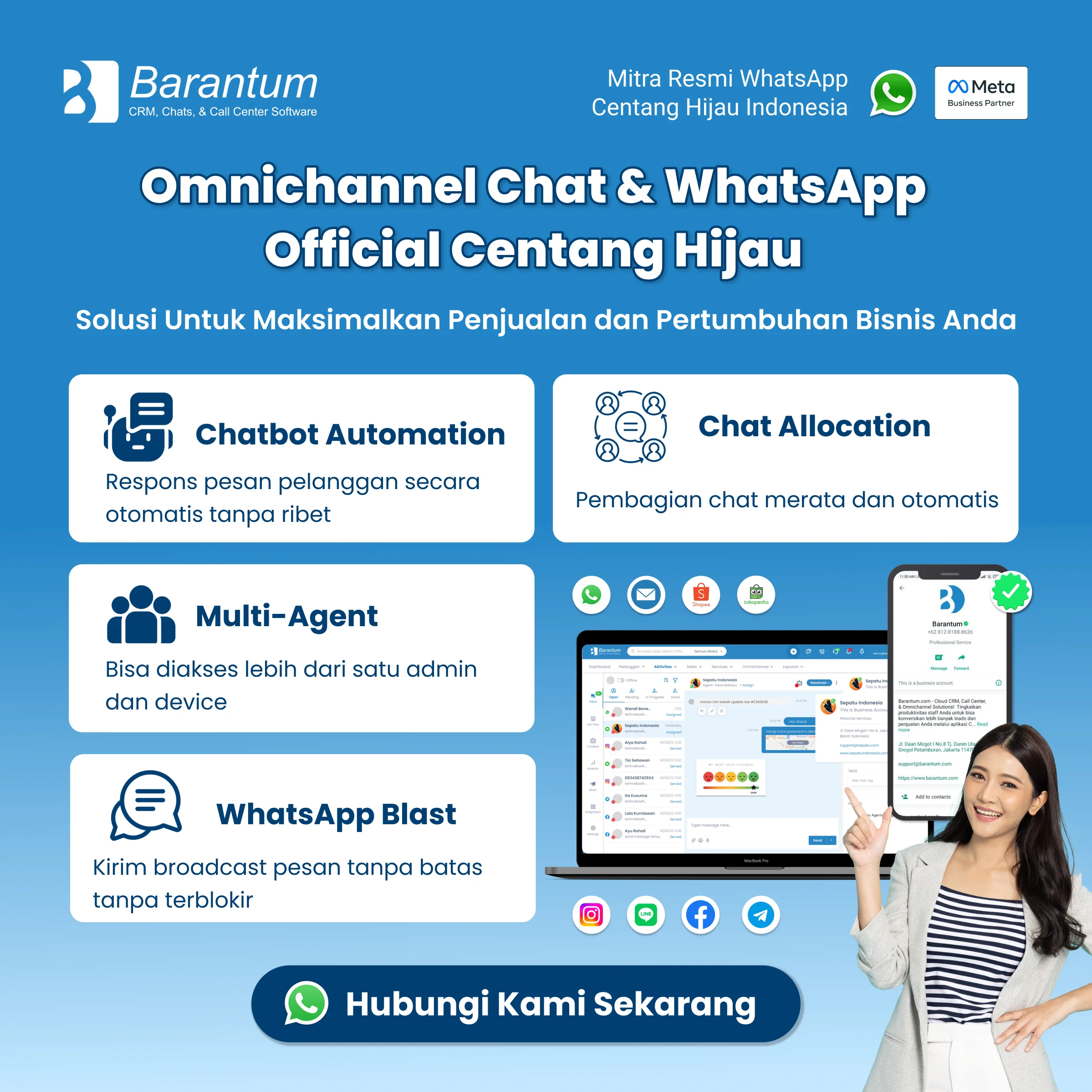Fitur WhatsApp Official Centang Hijau dan Omnichannel Chat by Barantum