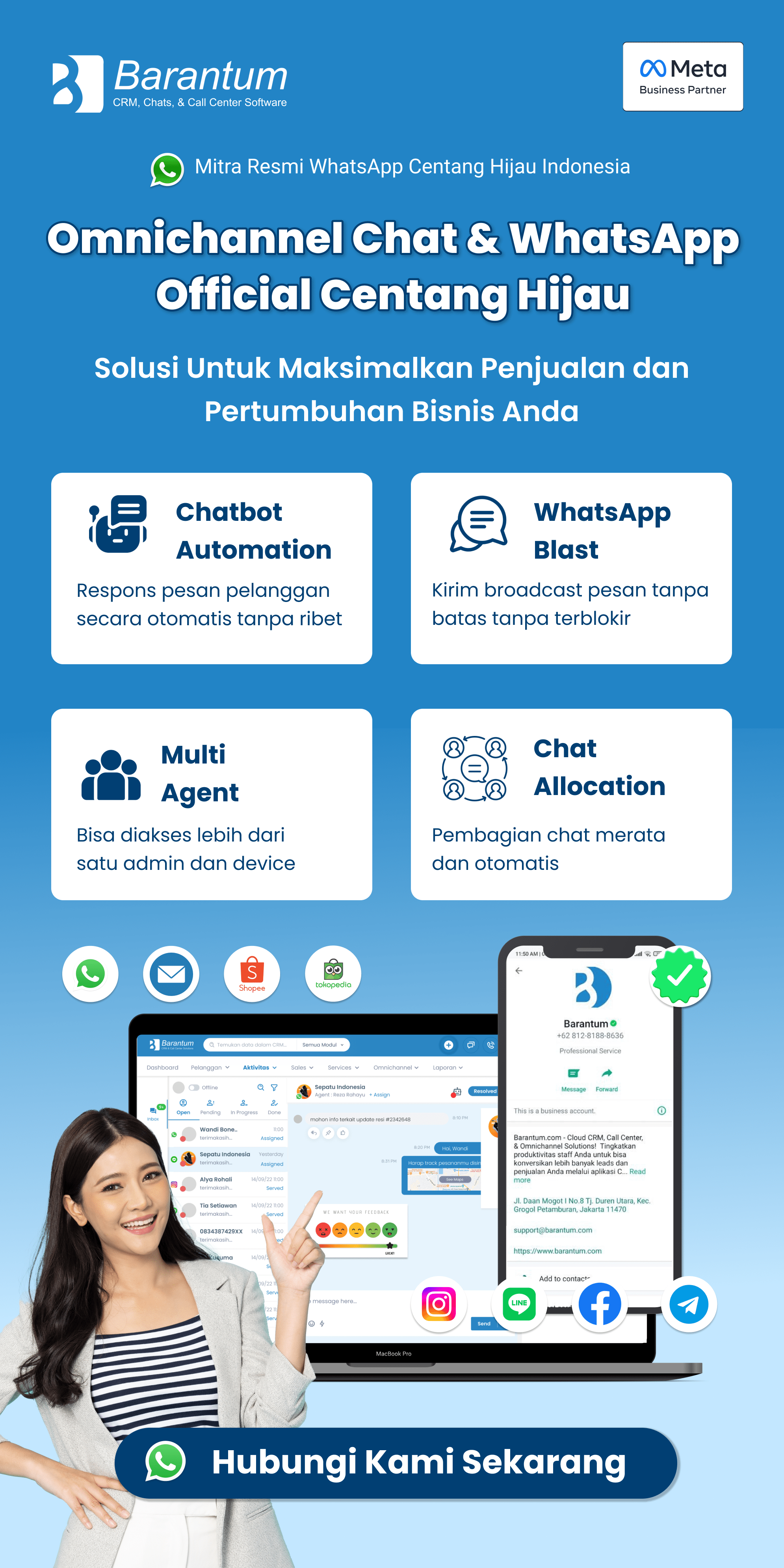 Fitur WhatsApp Official Centang Hijau dan Omnichannel Chat by Barantum