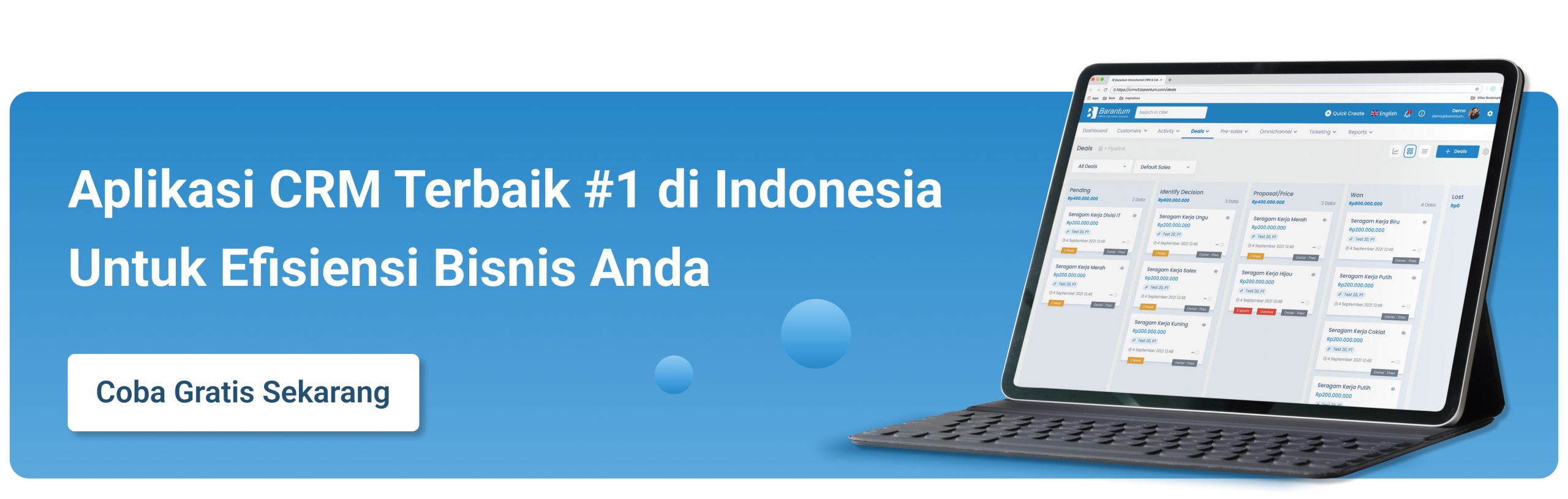 Aplikasi CRM Terbaik - Gunakan Barantum Sekarang!