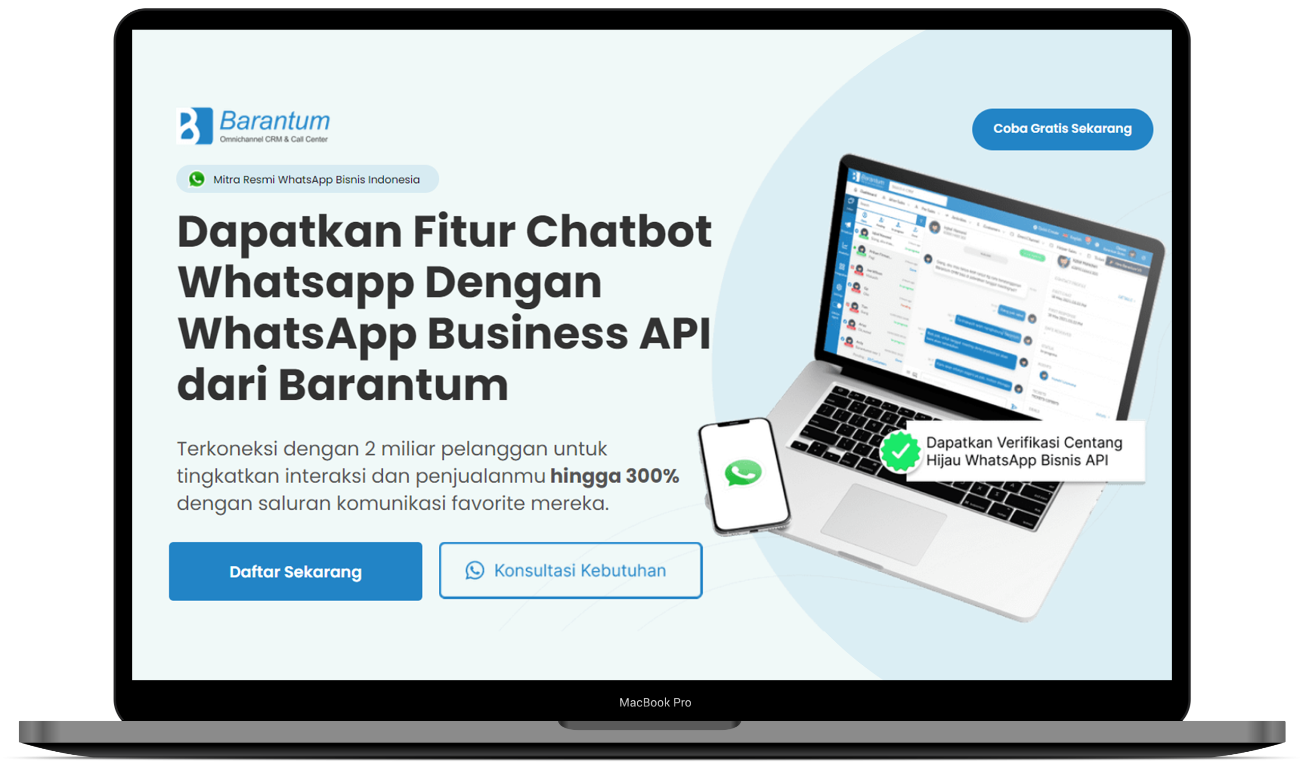 Dapatkan Chatbot WhatsApp Dengan WhatsApp Business API dari Barantum