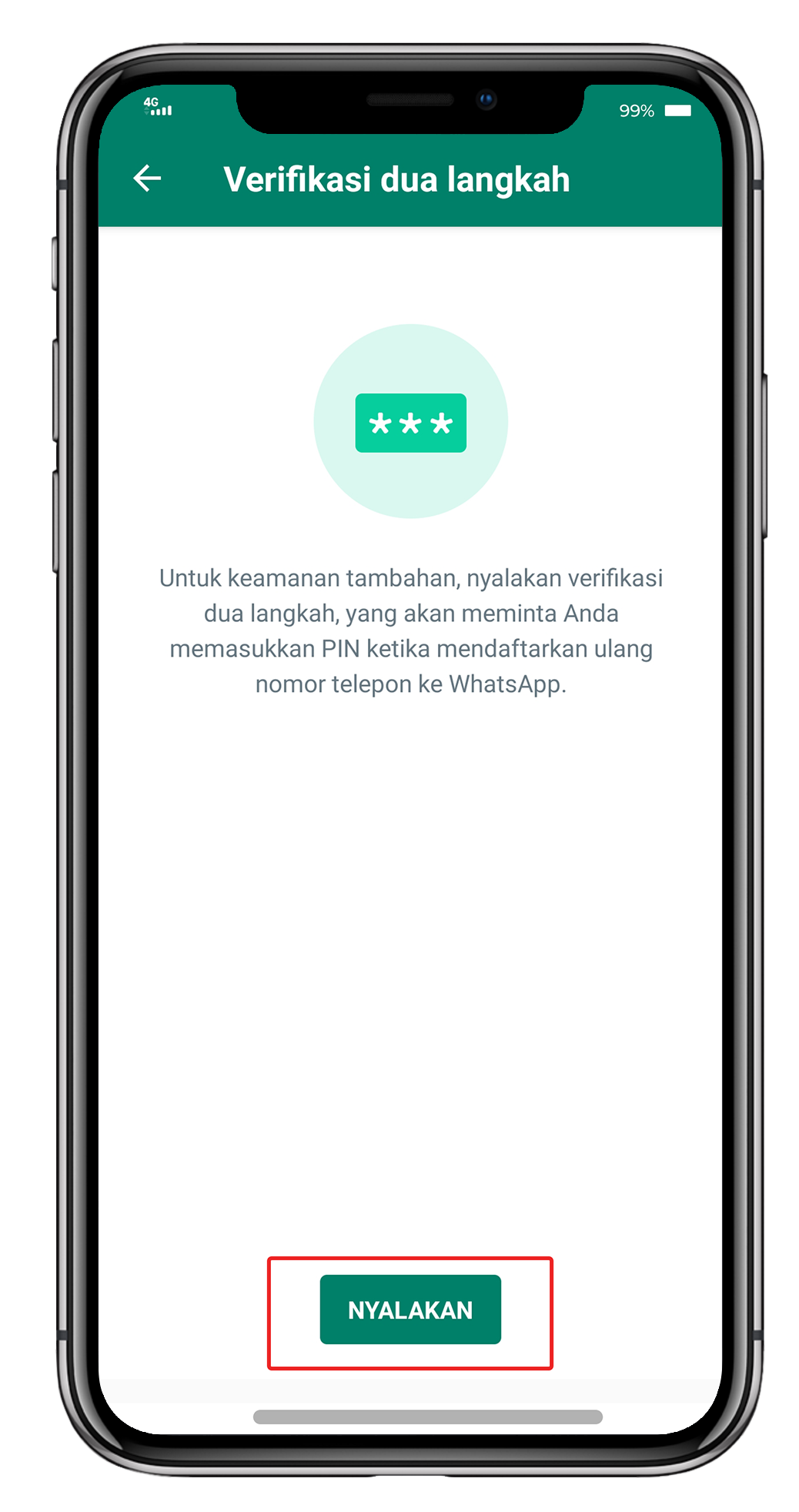 enable verifikasi 2 langkah