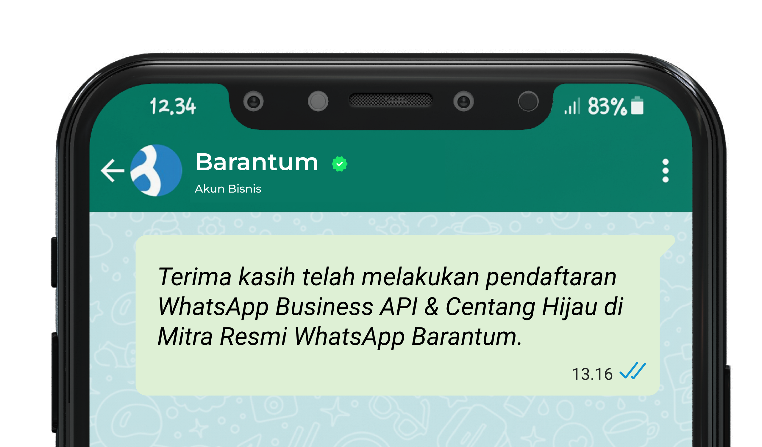 tulisan miring di wa