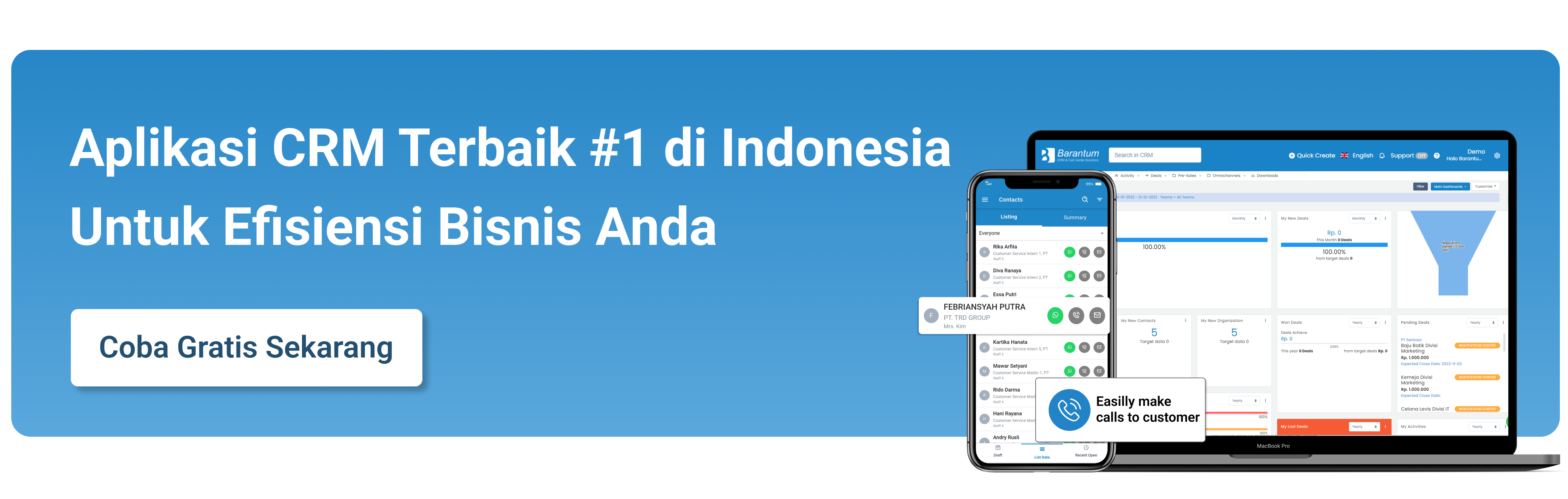 Barantum CRM - Aplikasi CRM Terbaik di Indonesia