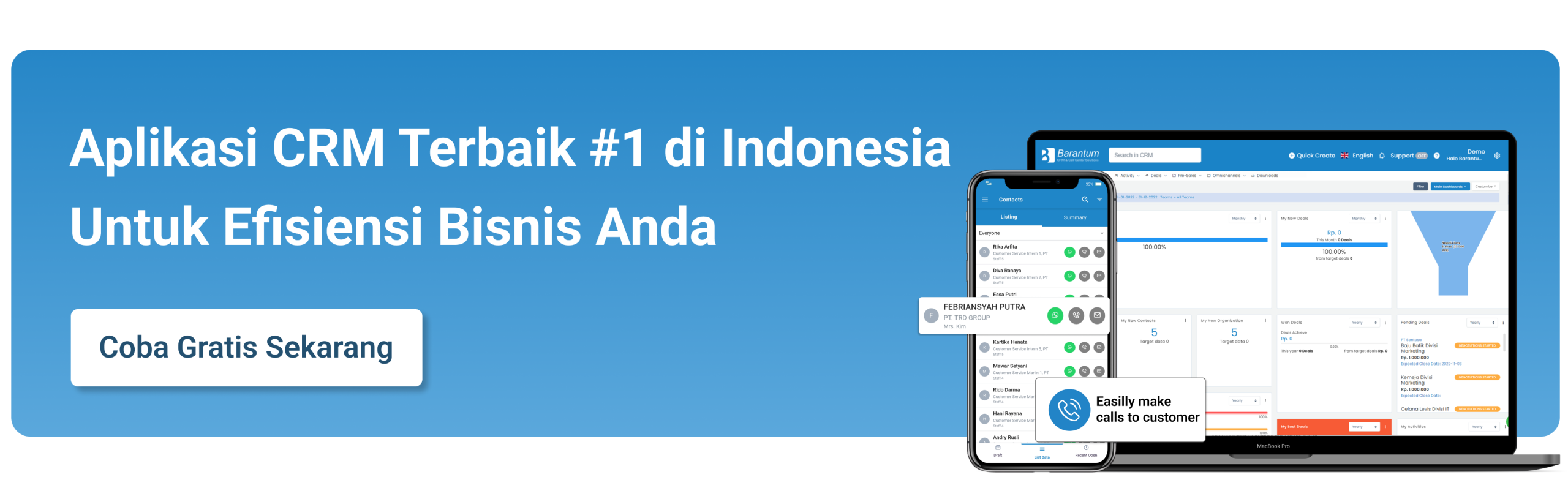 Barantum CRM - CRM, Omnichannel Chat dan Call Center Software Terbaik di Indonesia