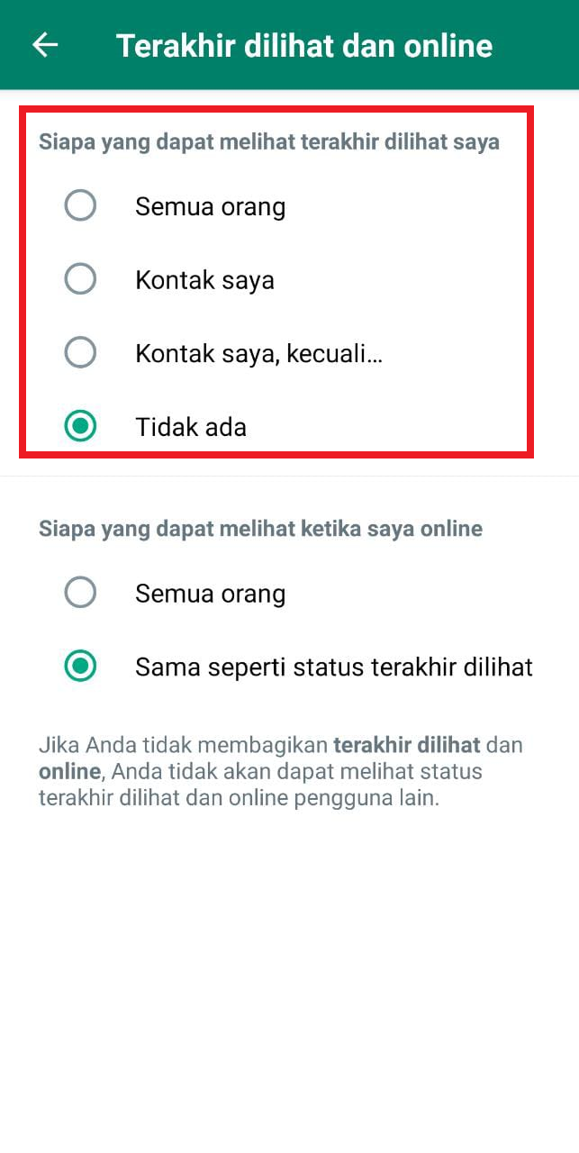 status terakhir dilihat