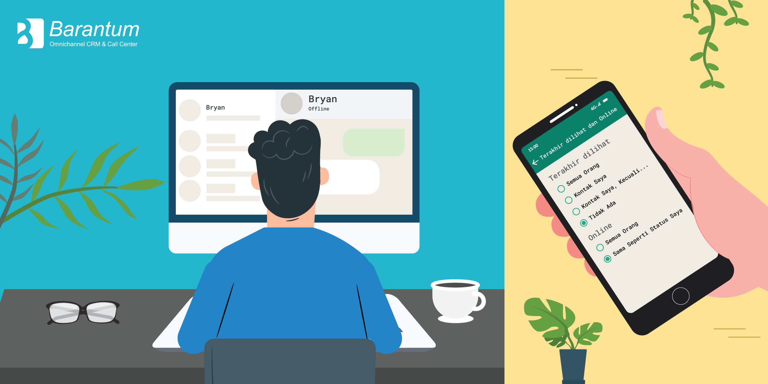 tutorial cara wa terlihat offline