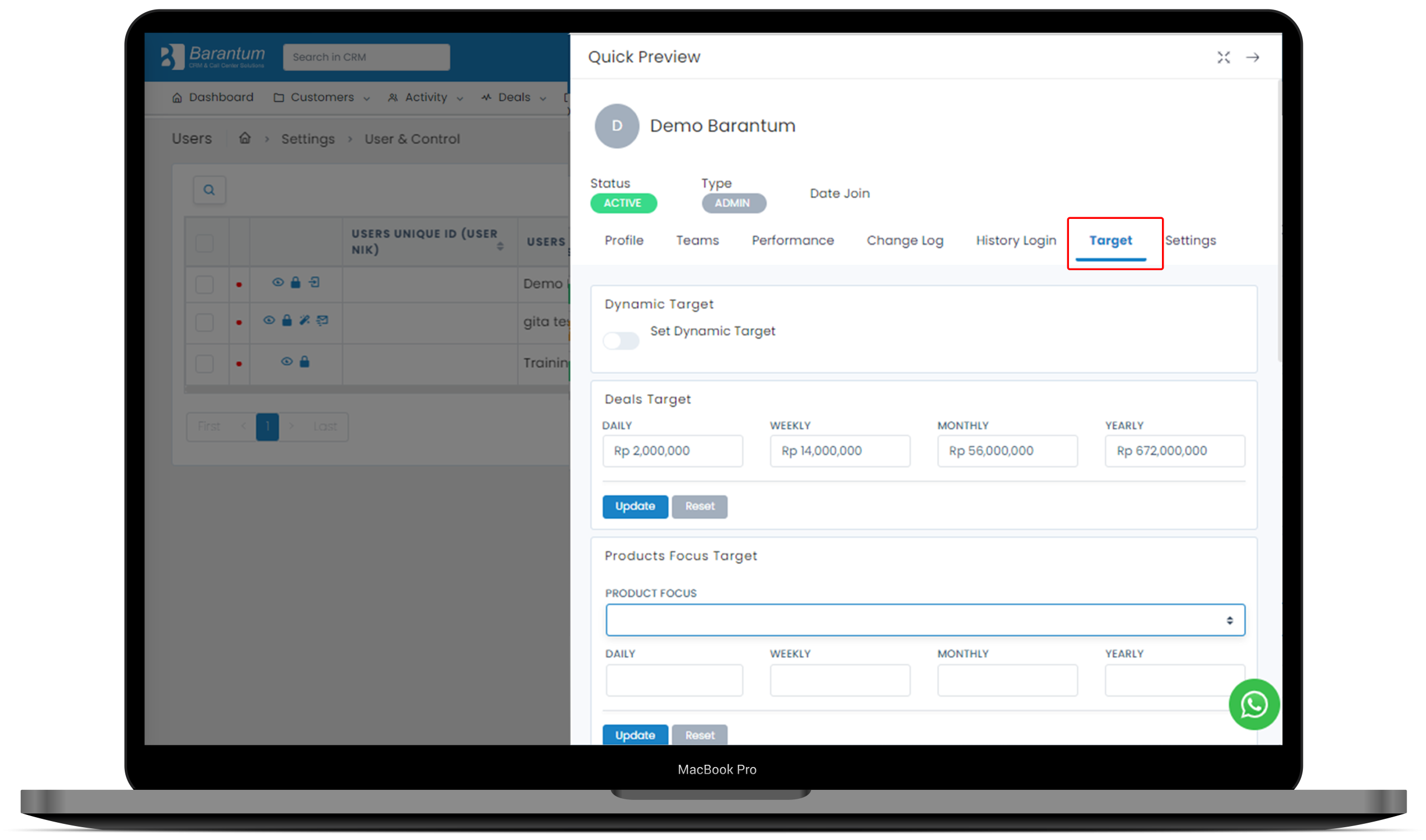 monitoring kpi dengan CRM