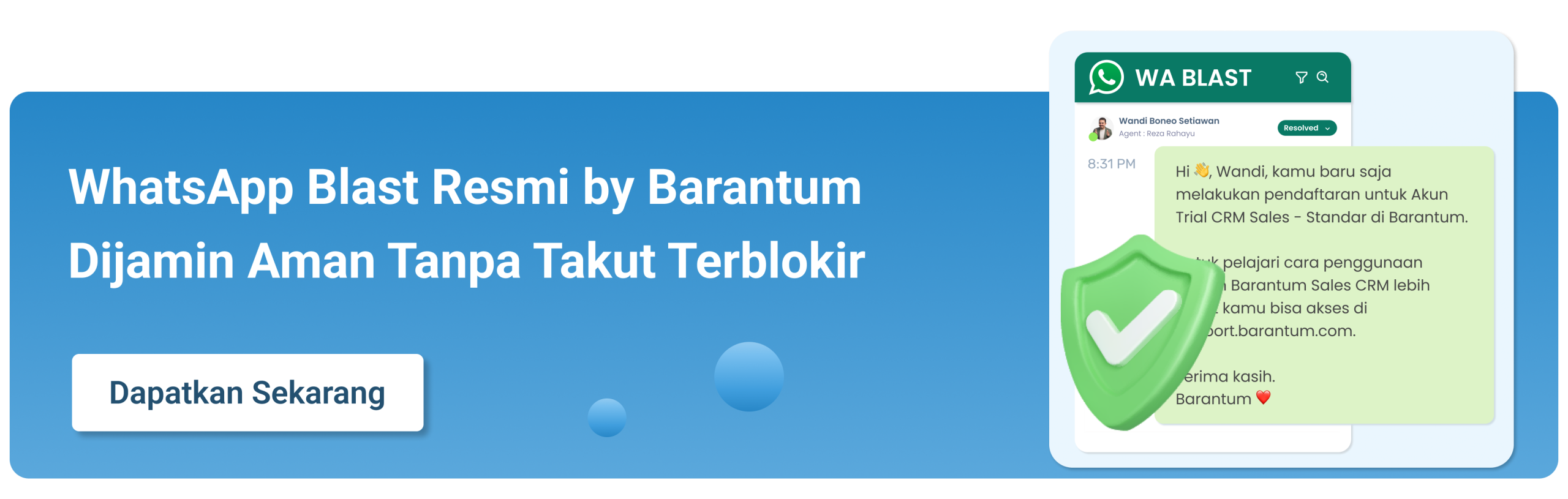 Barantum Penyedia WhatsApp Business Centang Hijau Terbaik dan Mitra Resmi WhatsApp Terpercaya di Indonesia