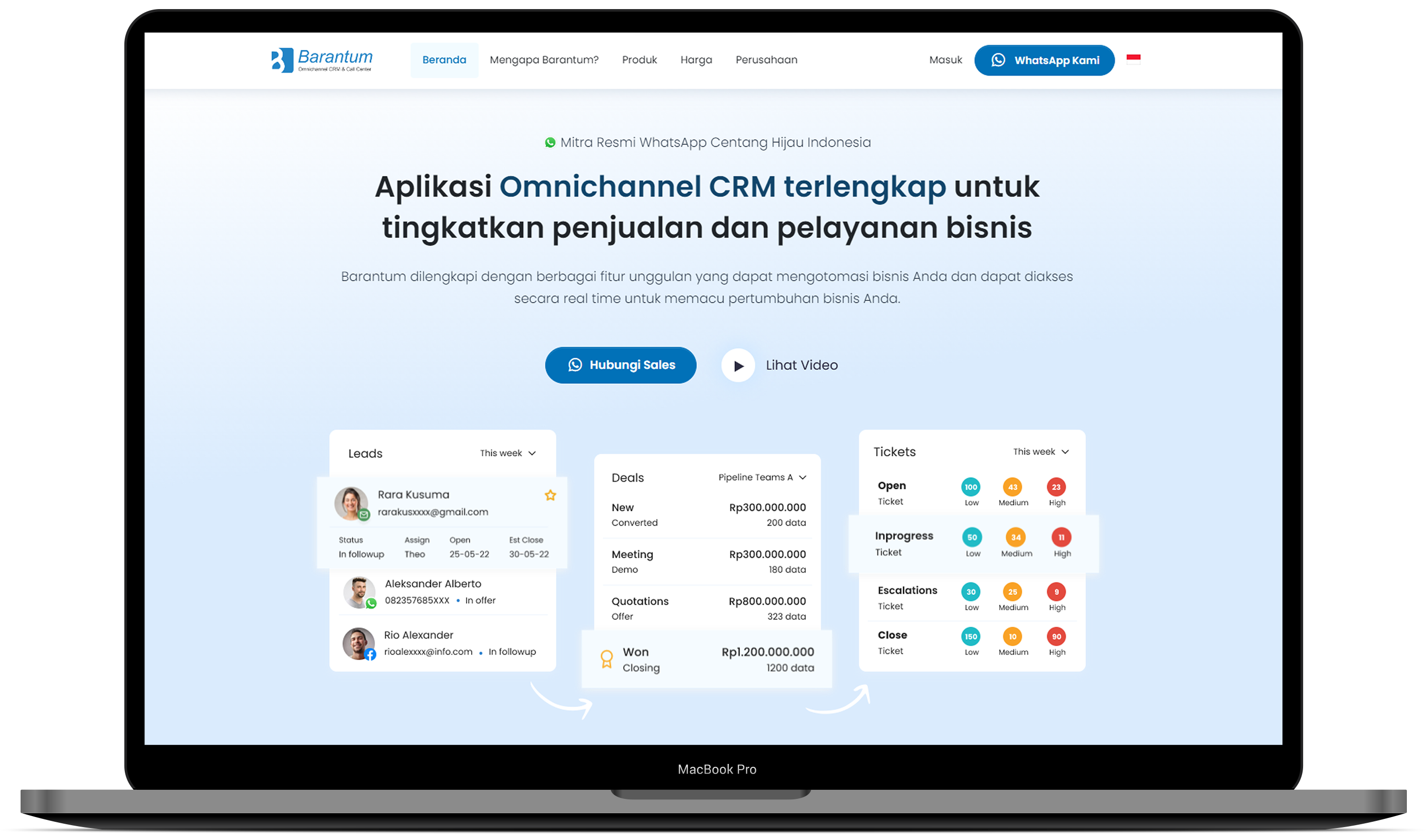 Omnichannel Contact Center Barantum - Mitra Resmi WhatsApp Terpercaya di Indonesia