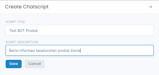 cara membuat chatbot atau chatscript barantum 2