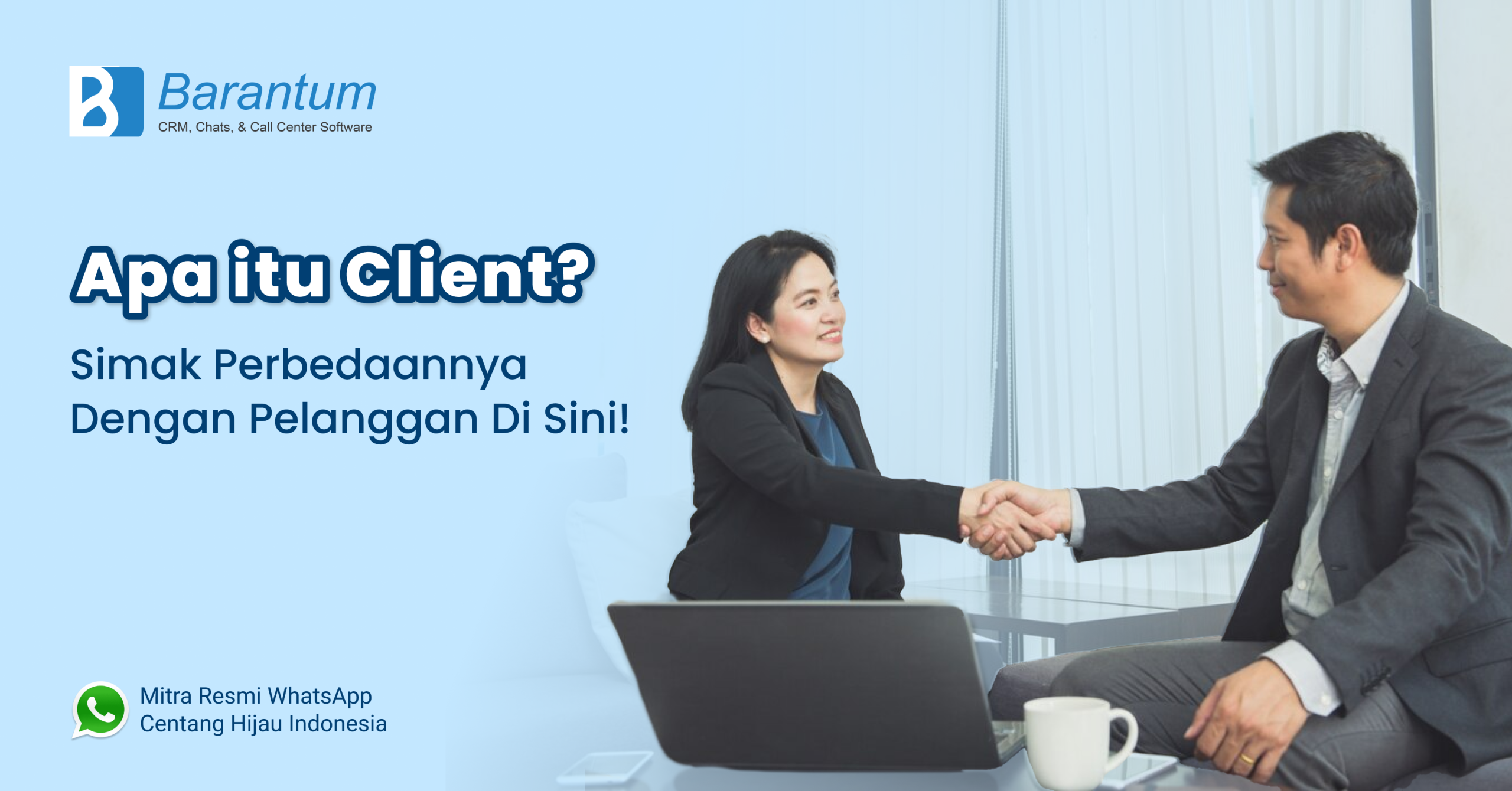 client - barantum crm, chats, dan wa official centang hijau