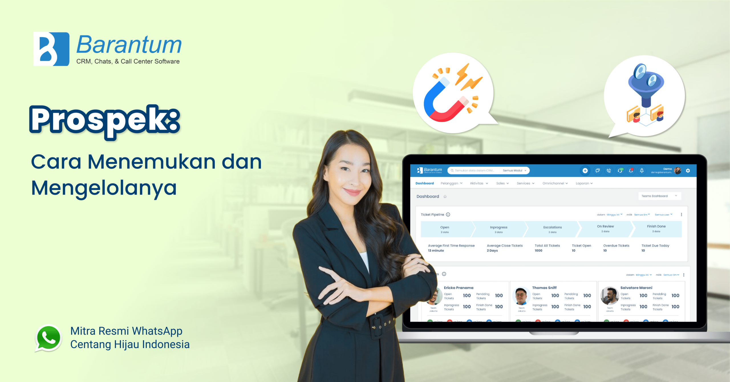 prospek - barantum crm, chats, dan wa official centang hijau