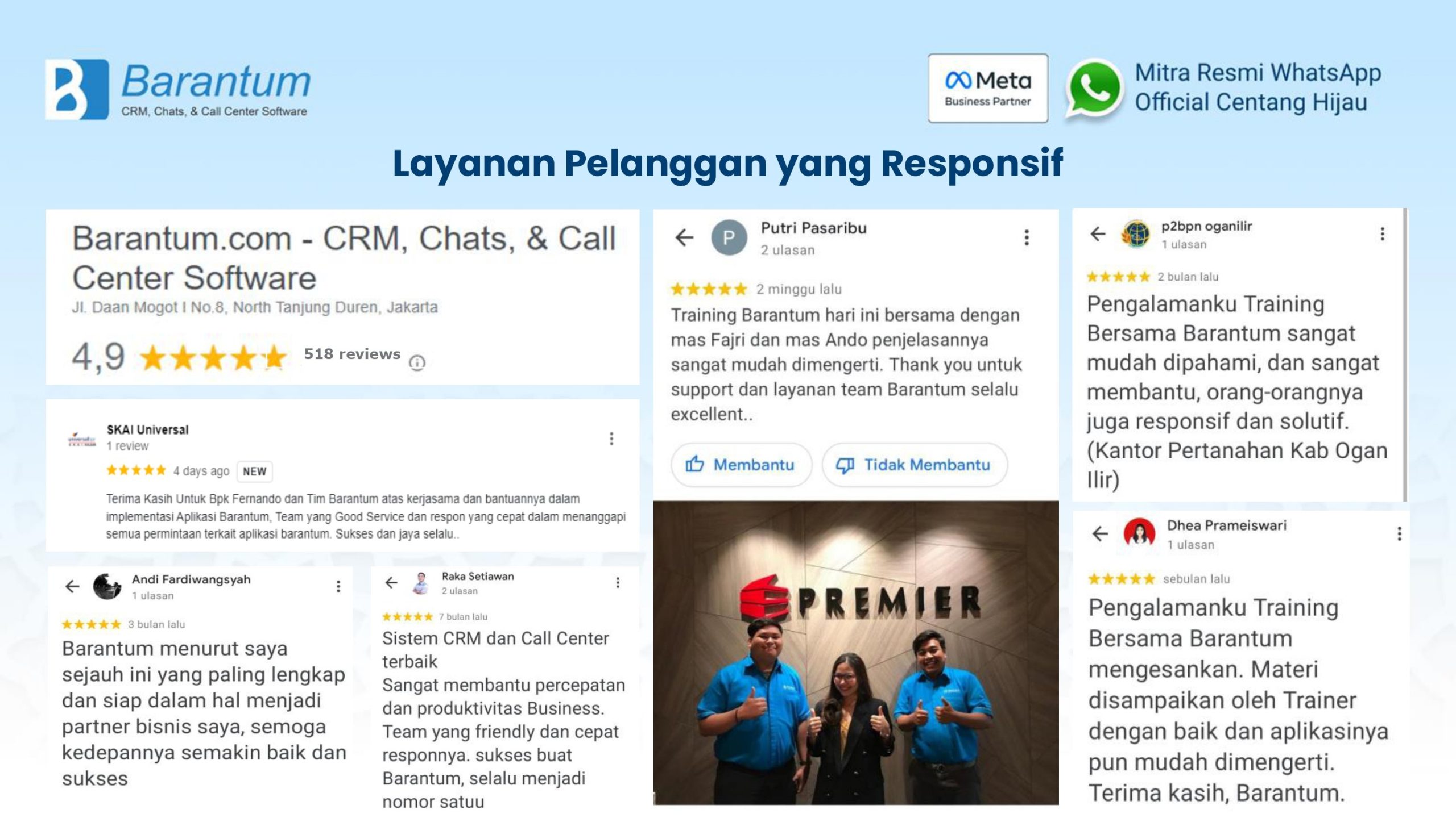 layanan pelanggan responsif - google review