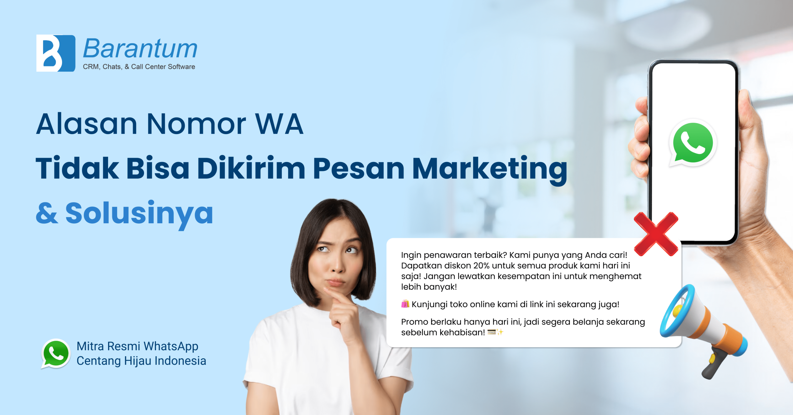 tidak bisa kirim pesan marketing