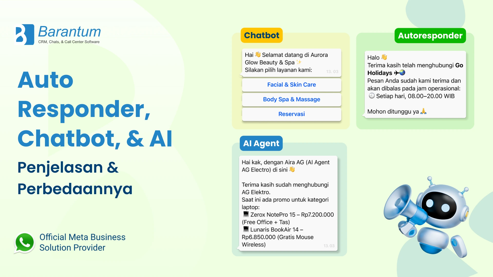 Auto Responder, Chatbot, & AI Penjelasan & Perbedaannya
