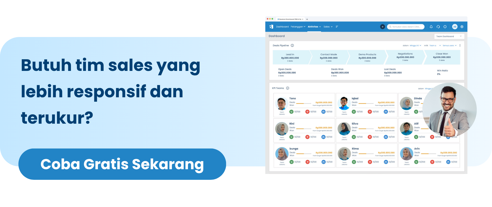 Butuh tim sales yang lebih responsif dan terukur?
