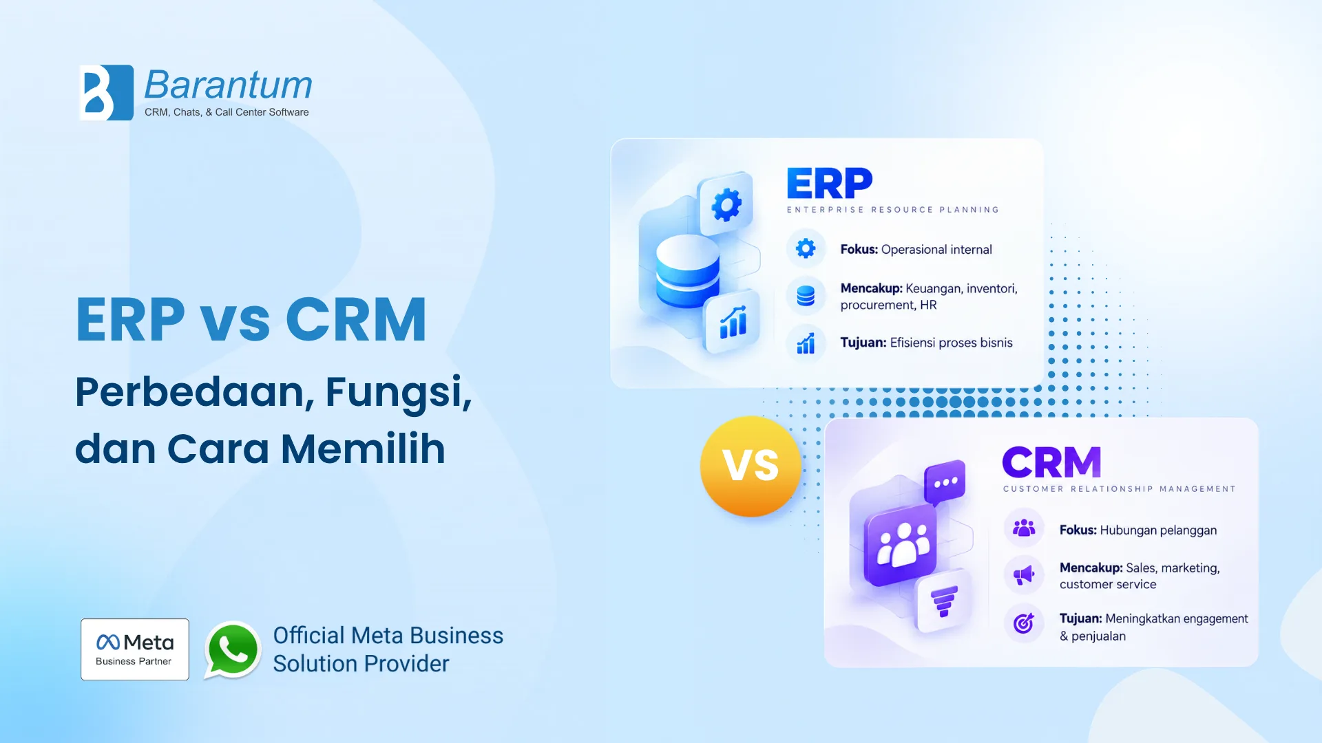 ERP vs CRM Perbedaan, Fungsi, dan Cara Memilih
