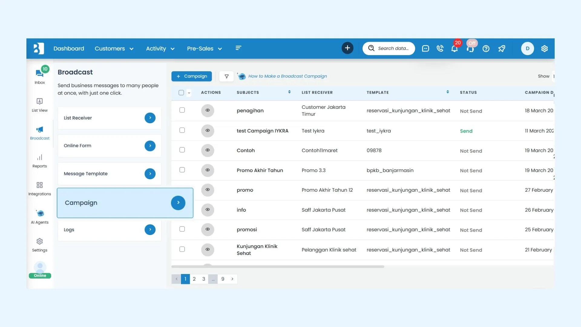Buat Campaign Baru wa blast Buat Campaign Baru wa blast