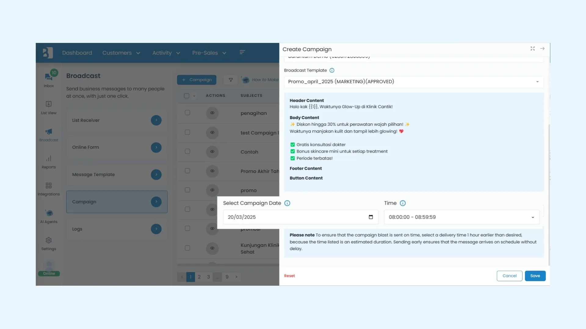 Jadwalkan atau Kirim Langsung Jadwalkan atau Kirim Langsung