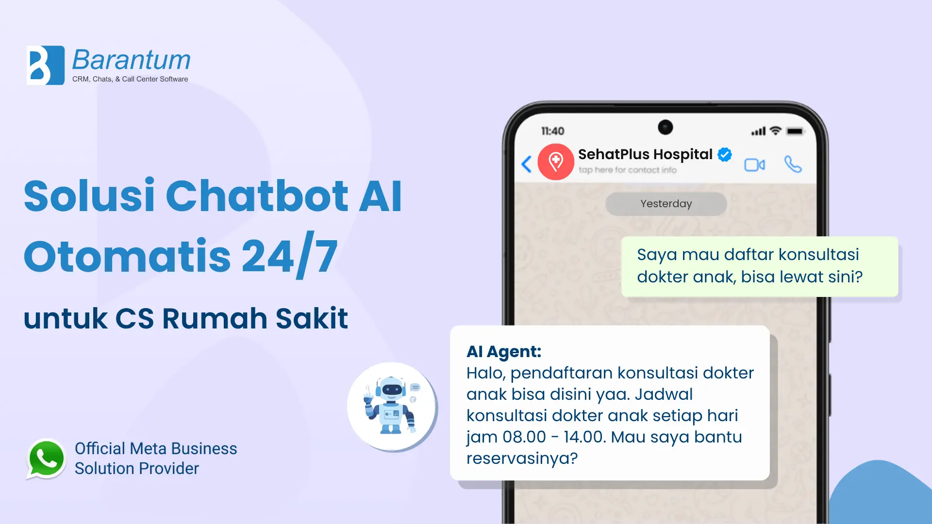 Solusi Chatbot AI Terbaik untuk CS Rumah Sakit