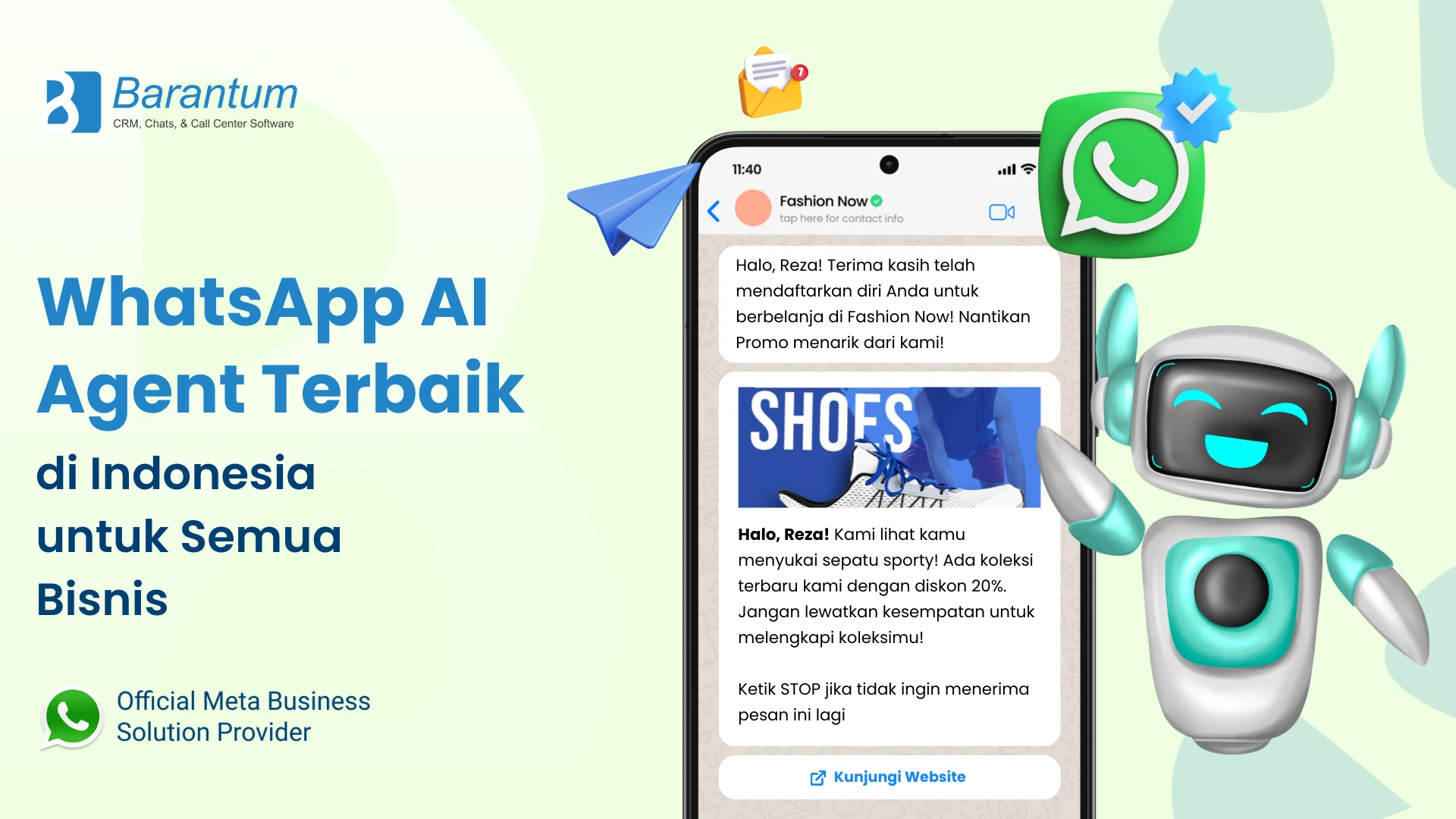 WhatsApp AI Agent Terbaik Indonesia untuk Semua Bisnis