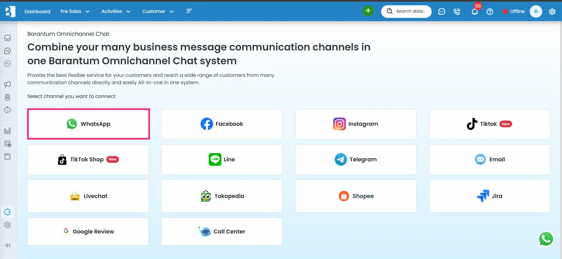 WhatsApp Coexistence Barantum - Step 2