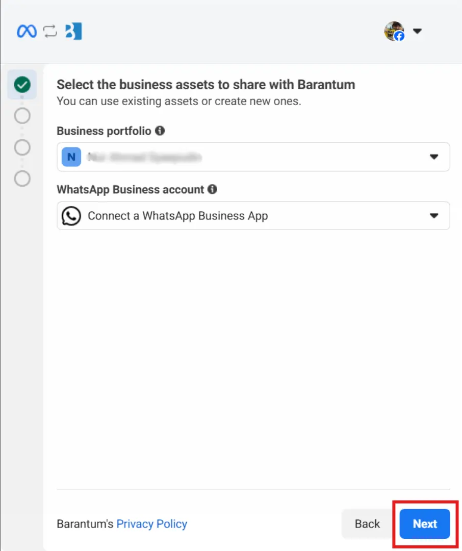WhatsApp Coexistence Barantum - Step 5